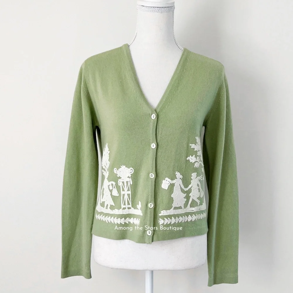 Extremely Rare Y2K Vintage Cashmere Cardigan ASO Phoebe Buffay in Friends - Picture 7 of 13